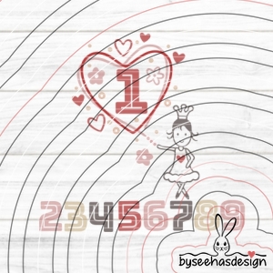 Zahlenherz 1-9 Plotterdatei SVG DXF